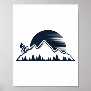 Poster Bicicleta de Montanha MTB Ciclismo Trilhas Homens 