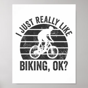 Poster Bicicleta de Montanha Retrô Eu Só Realmente Gosto