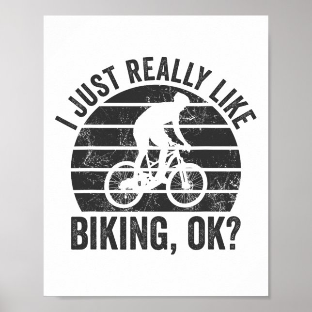 Poster Bicicleta de Montanha Retrô Eu Só Realmente Gosto  (Frente)