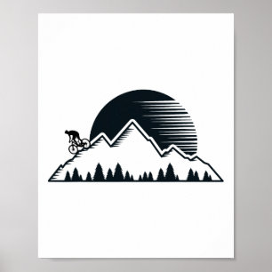 Poster Bicicleta de Montanha Vintage - MTB Outdoor Downhi