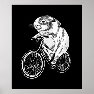 Poster Bicicleta de Porco Guiné com Esboço Correto Pe