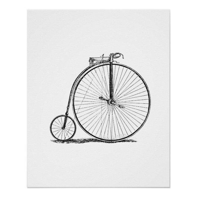 Póster Bicicleta de Roda Alta Penny Farthing (Frente)