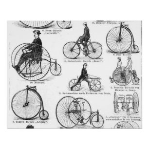 Póster Bicicleta de Roda Alta Penny Farthing