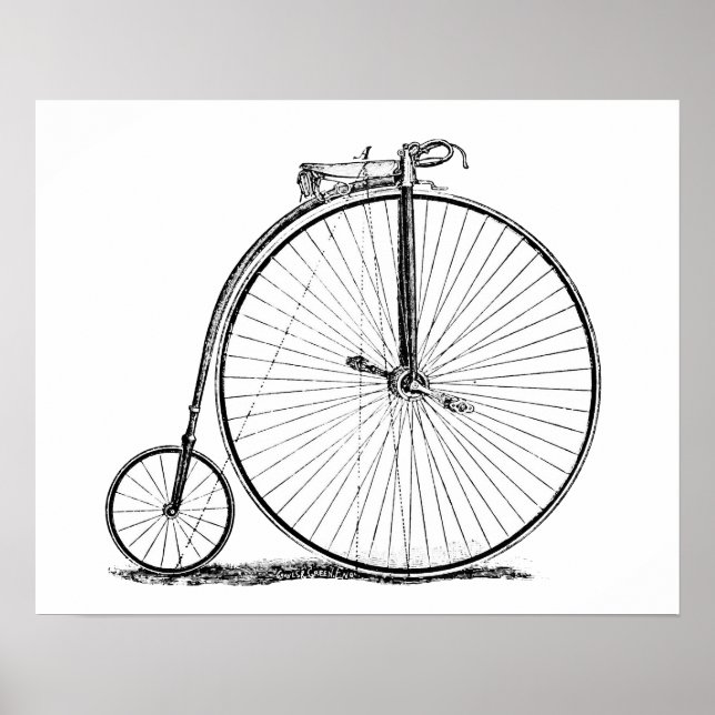 Poster Bicicleta de Roda Alta Penny Farthing (Frente)