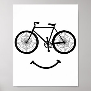 Poster Bicicleta e Andando de bicicleta de T-Shirt Blac