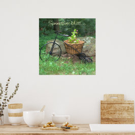 Poster Bicicleta Flores Rosa no Soquete