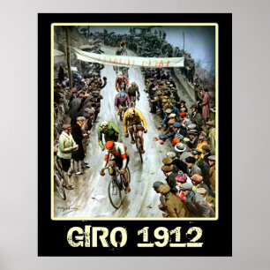 Póster Bicicleta Giro 1912 Vintage com ventiladores despo