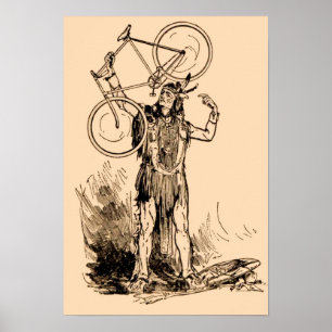 Póster Bicicleta Iroquois indiana do nativo americano