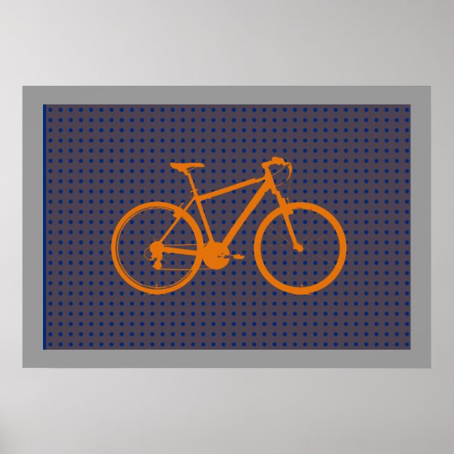 Poster bicicleta laranja (Frente)