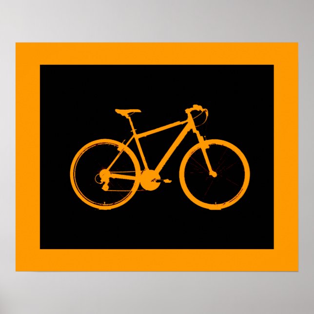 Póster bicicleta laranja ~ bicicleta para paredes (Frente)