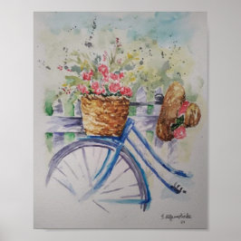 Poster Bicicleta para senhoras em primavera