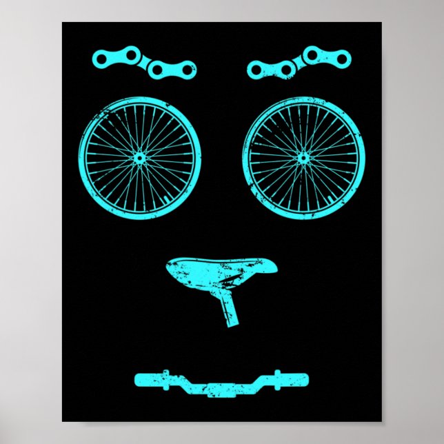 Poster Bicicleta Presente de Ciclismo de Montanha Ciclist (Frente)