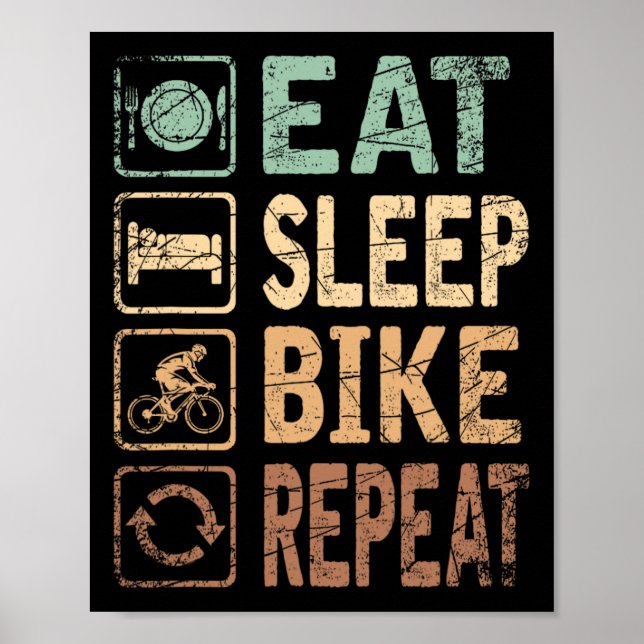 Poster Bicicleta Repetida De Bicicleta De Sono (Frente)