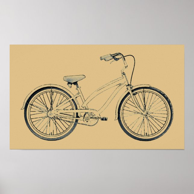 Póster bicicleta retrô (Frente)