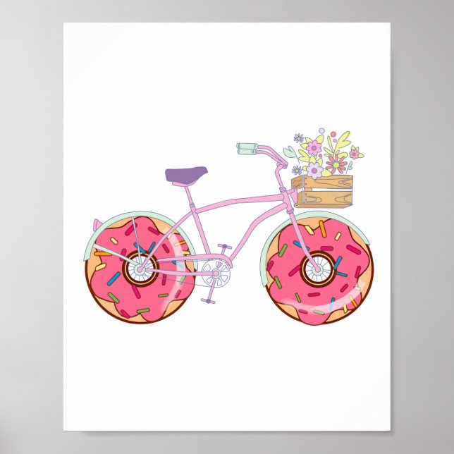 Poster Bicicleta rosquinha - Bicicleta Engraçada com Roda (Frente)