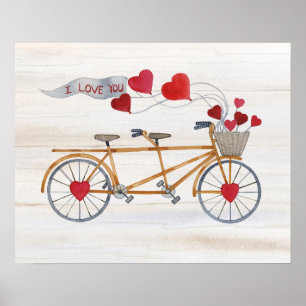 Poster Bicicleta rústica dos namorados construída para