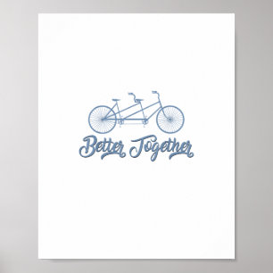 Poster Bicicleta Tandem Melhor Juntos Ciclista Ciclismo G