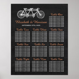 Poster Bicicleta Tandem No Quadro De Casamentos De Chalkb