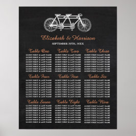 Poster Bicicleta Tandem No Quadro De Casamentos De Chalkb