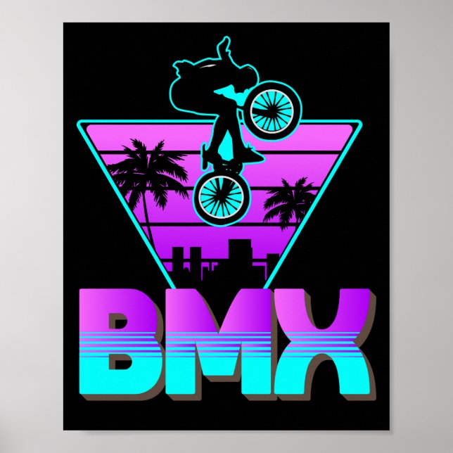 Poster Bicicleta Vaporwave BMX (Frente)
