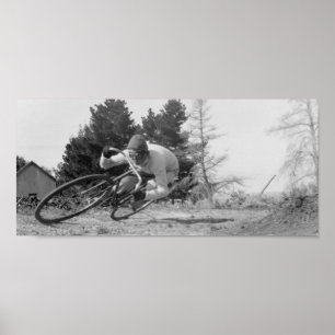 Póster bicicleta velha rápida