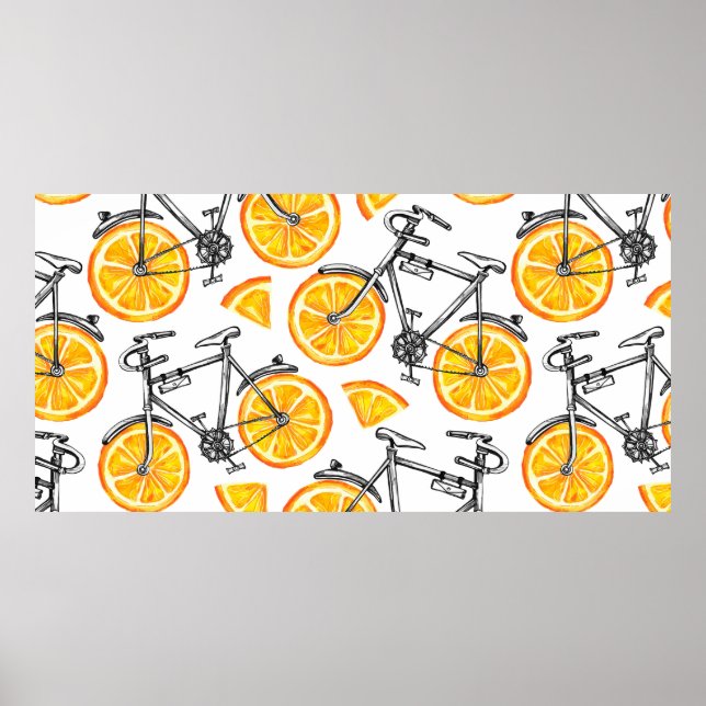 Poster Bicicletas bonitas com rodas laranja. Manipulação  (Frente)