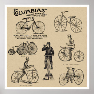 Poster Bicicletas Columbias Vintage