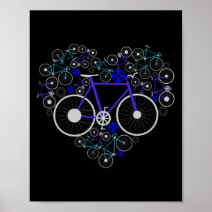 Poster Bicicletas Coração Fofo Mtb Estrada Corrida Ciclis