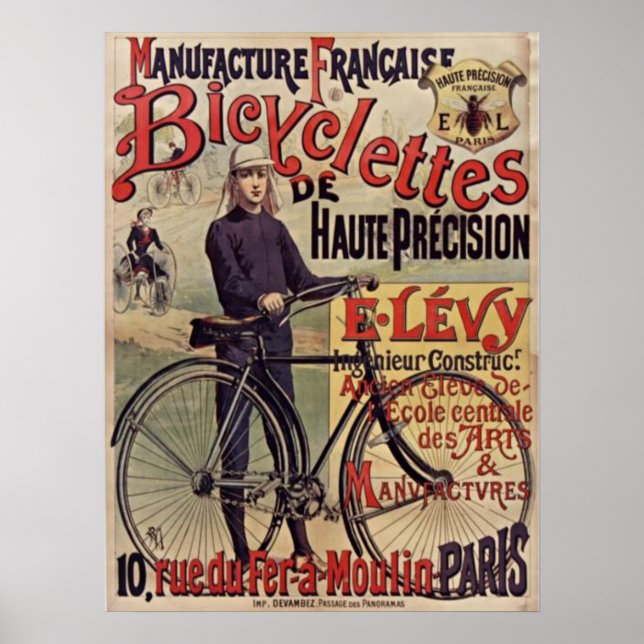 Poster Bicicletas De Alta Precisão E.Levy (Frente)