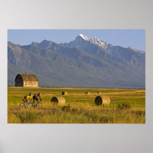Póster Bicicletas de estrada correm pela estrada nacional