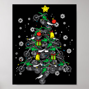 Poster Bicicletas de terra Árvore de Natal Motocross Home