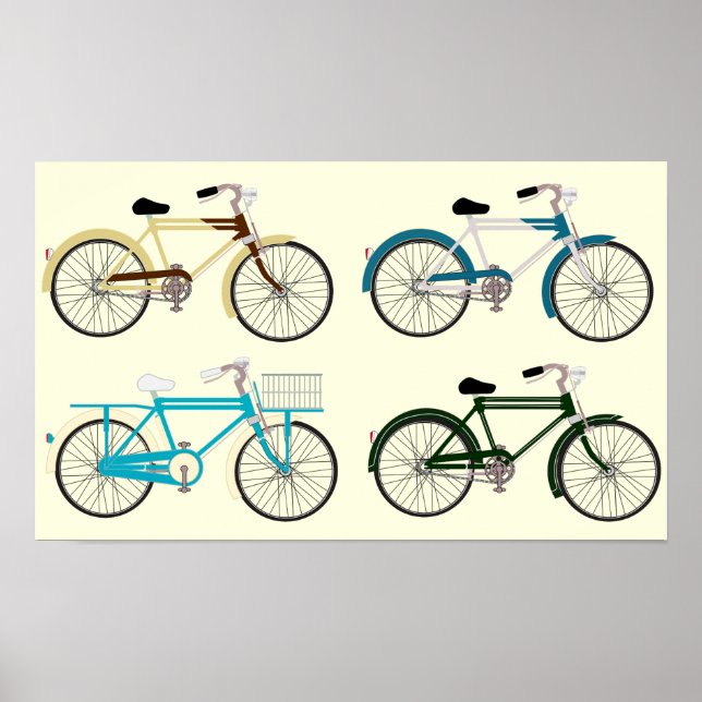 Póster Bicicletas de Vintage (Frente)