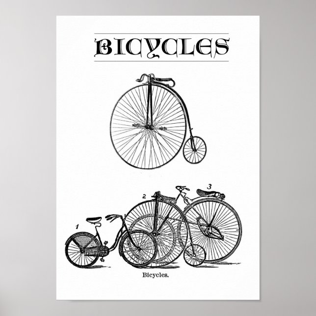 Póster Bicicletas de Vintage (Frente)