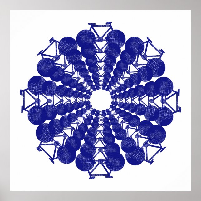 Poster Bicicletas mandala, circulares e gráficas (Frente)