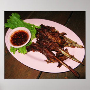 Póster Bicos de Pato de churrasco ... Comida de rua da Ás
