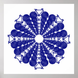 Poster bicycles a mandala, a circular & o gráfico