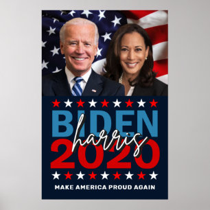 Poster Biden Harris 2020 Election Patriotic Flag Photo