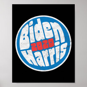 Poster Biden Harris 2020 Retro 70s Estilo Vintage Distres