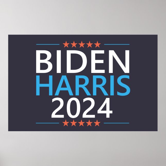 Poster Biden Harris 2024 para Presidente Eleição EUA (Frente)