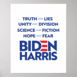 Poster Biden Harris - Verdade Unida Esperança na Ciência<br><div class="desc">PolitiClothes.com - O Roupa político mais moderno online,  eleições únicas e artes políticas,  incluindo: T-shirts políticas,  adesivos políticos,  botões políticos,  pernos políticos,  cartões políticos,  canções políticas,  canecas políticas,  Posters políticos,  sinais políticos e muito mais!. COMPRA ONLINE: http://www.Politiclothes.com No Facebook: http://www.facebook.com/politiclothes No Twitter: http://www.twitter.com/politiclothes No Instagram: http://www.instagram.com/politiclothes</div>