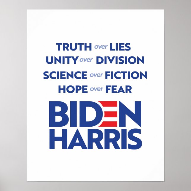 Poster Biden Harris - Verdade Unida Esperança na Ciência (Frente)