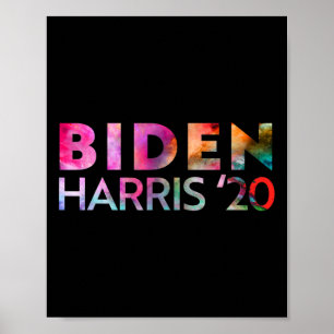 Poster Biden Kamala Harris 2020 Hipster Tie Dye Chalk Exp