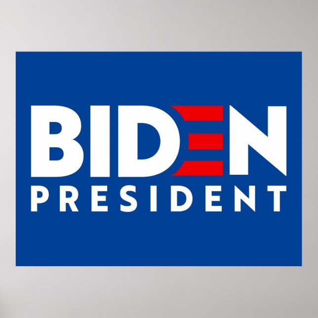 Poster Biden para Presidente Texto Branco e Vermelho Slog (Frente)