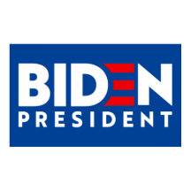 Biden para Presidente White & Red Text Slogan, ZSS
