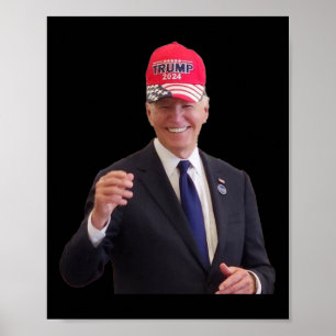 Poster Biden Usa Um Chapéu Trump 2024