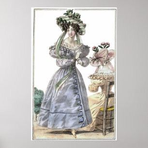 Póster Biedermeier Fashion Print 1835 Ladies in Hats