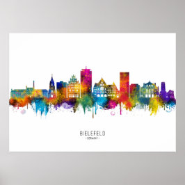 Poster Bielefeld Germany Skyline