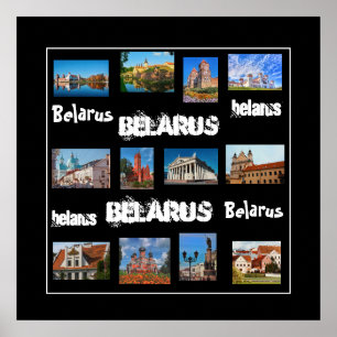 Poster Bielorrússia Б е л а р у ь с Minsk Grodno Brest Pi