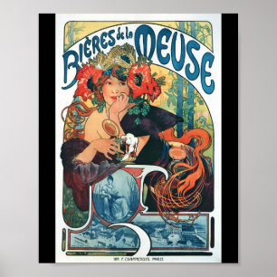 Poster Bieres de la Meuse, Mucha