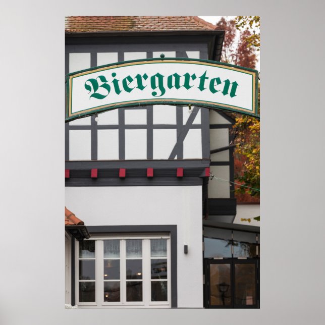 Póster Biergarten Sign, Alemanha (Frente)